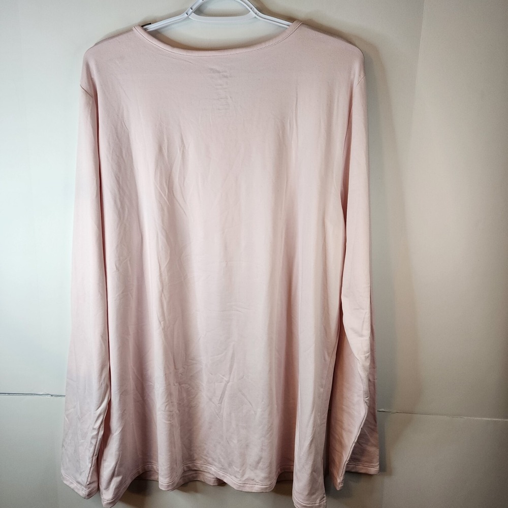 New Croft Barrow Womens Lounge Sleep Shirt Top Long Sleeve Pink Size XL Long - Picture 4 of 7